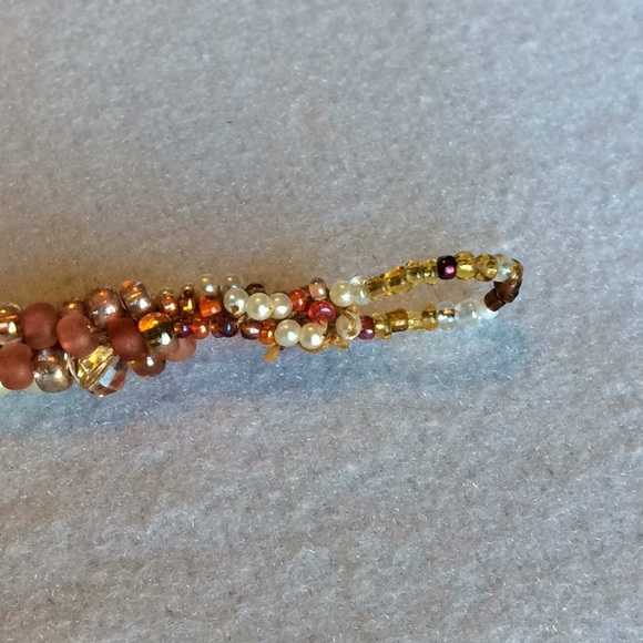 FINAL SALE PRICE CL Designs Beaded Twist Bracelet in Copper & Cream - Picture 4 of 4